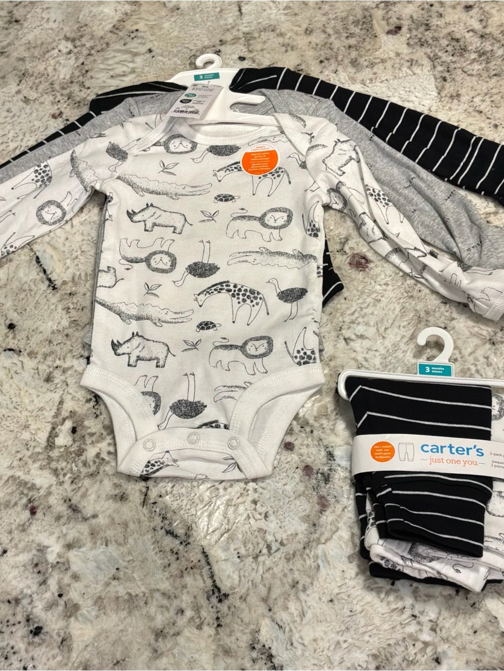 Carter's Baby Neutral Animal Print Long-Sleeve One-Piece (3-Pack)